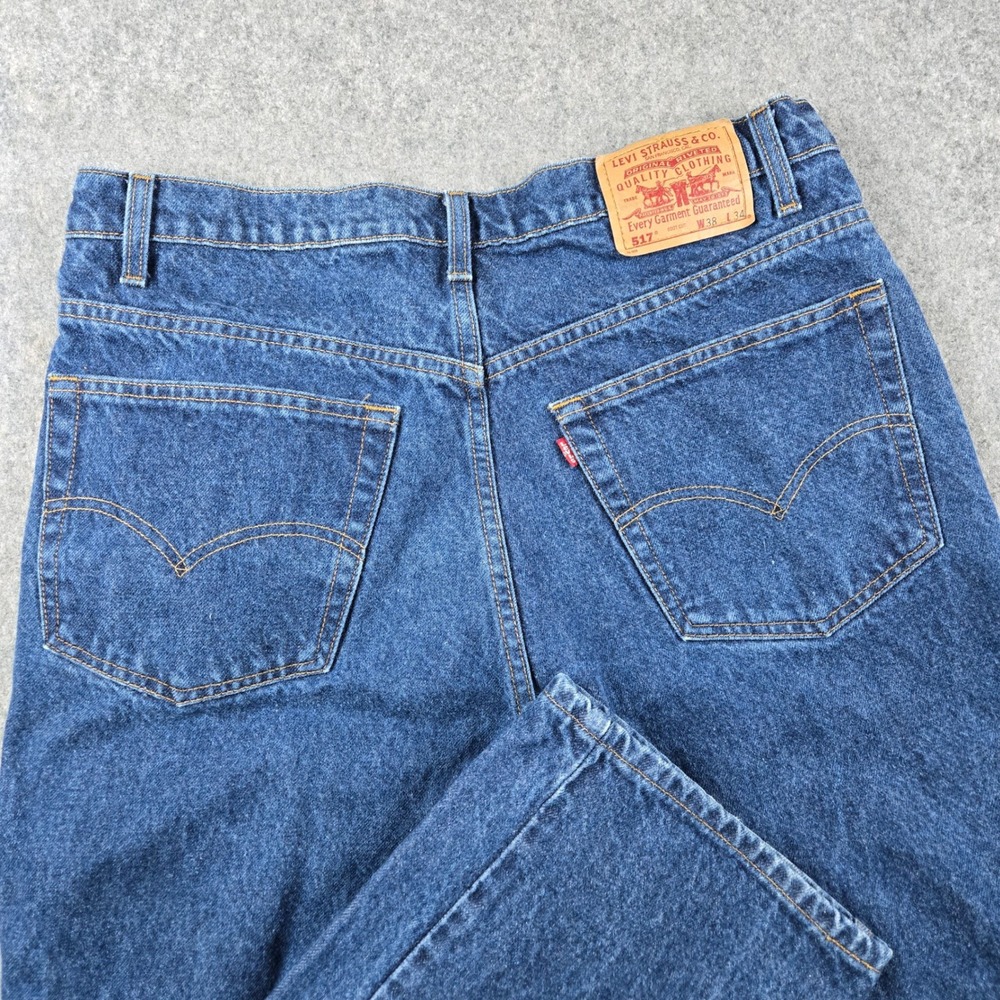 Vintage Levi 517 Jeans Mens 38x34 (Fits 36x34) Blue Boot Cut Denim Western 90s